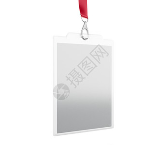 丝带标签3d 白色空白塑料 ID 徽章与 lanyar持卡插图脖子广告办公室持有者小样展示层压授权背景