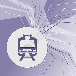 紫色抽象现代背景上的火车图标 各个方向的线条 为您的广告留出空间背景图片