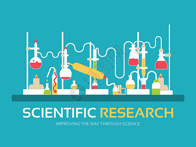 烧杯矢量图平面设计背景概念的科学研究 实验室设备供应化学工具 您的产品或插图 网络和移动应用程序的图标插画