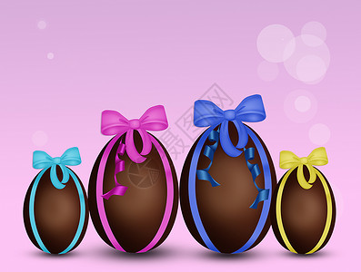 家庭复活节鸡蛋糖果问候语快乐惊喜丝带庆典宗教巧克力礼物插图背景图片