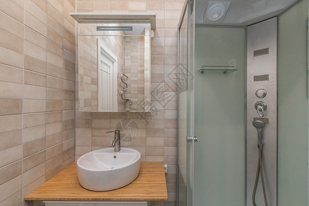 淋浴机舱和水槽局限淋浴房间龙头建筑学建筑财产房子公寓地面背景图片