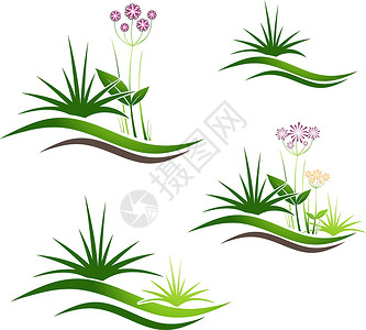 景观标志设计系列标识草地植物场地环境公园插图花园绿色背景图片