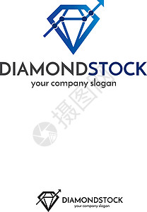 钻石工匠带有股票图线标志符号的钻石用于商业或金融设计概念 图标模板矢量图插画