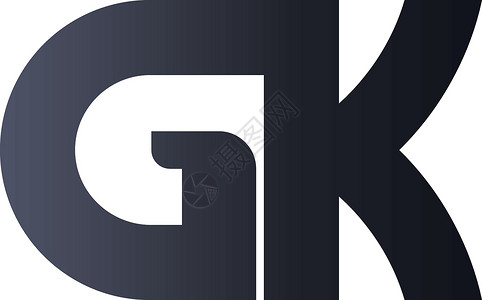 GK GK K 黑色初始字母 Logo 设计 粗体单词标志设计图片