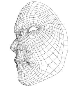 线框抽象人体表读者代码识别扫描电脑安全检测警报鉴别卡片背景图片