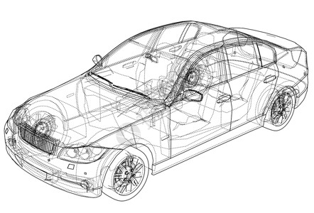 概念车 韦克托货物框架车辆驾驶数字化绘画家用车技术轿车插图背景图片