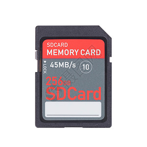 白色背景上孤立的记忆卡  256 Gigabyte安全芯片国标卡片店铺贮存灰色红色网络记忆背景