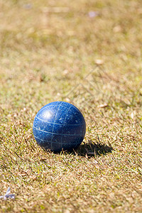 绿色草地上的博采球游戏场地乐趣娱乐运动背景图片