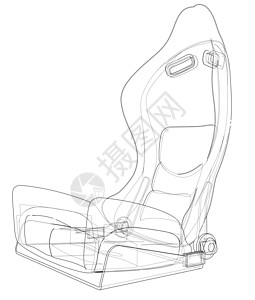 头枕Car 座椅剖面矢量转换为 3d交通控制驾驶汽车后座事故蓝图椅子草稿运输设计图片
