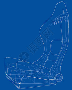 Car 座椅剖面矢量转换为 3d汽车草图插图头枕控制安全蓝图事故扶手椅运输设计图片