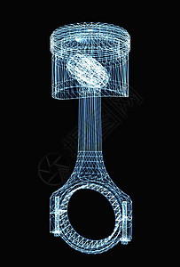 由夜光线组成的发动机活塞线条3d多边形软件检测扫描器传感器网络工程扫描背景图片