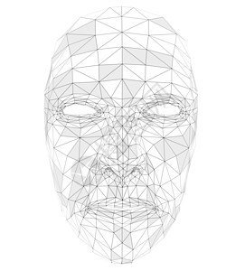 炫酷三角形线框由线 多边形和点组成的人脸线条扫描三角形检测安全身份代码医疗鉴别网络背景