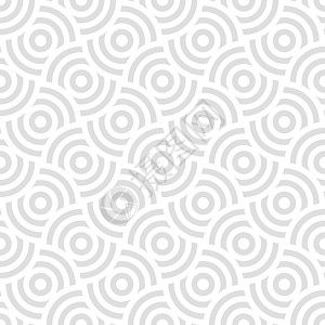 圆圈反斜杠后条形同心圆的无缝模式背景装饰 灰白拱门的反特罗混集体 矢量设计元素插画