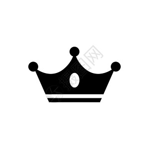 平式的王冠图标 黑色皇冠矢量图标插画