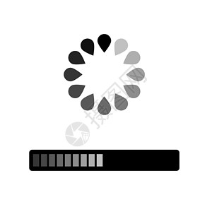 缓冲的加载灰色图标互联网适应症收藏电脑白色界面菜单网站插图装载机设计图片