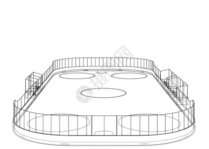 冰球馆冰球区轮廓 韦克托联盟行动方案竞赛溜冰场体育场场地团队教练运动设计图片