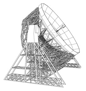 球面射电望远镜射电望远镜概念大纲 韦克托天文望远镜网络草图风景航天电波收音机播送雷达插画