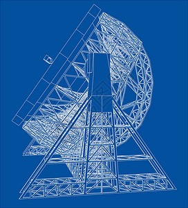 射电望远镜概念大纲 韦克托天文卫星收音机风景技术天线智力电子产品科学盘子插画