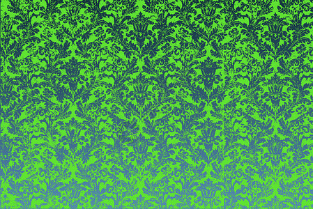 复古花卉无缝彭定康 经典巴洛克壁纸 绿色和蓝绿色背景图片