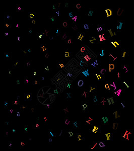 飘落的彩色字母英文字母表背景设计背景图片