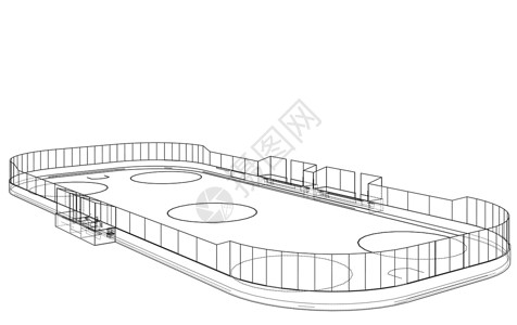 冰球馆冰球区轮廓 韦克托竞技场操场溜冰场团队滑冰联盟插图竞赛闲暇行动设计图片