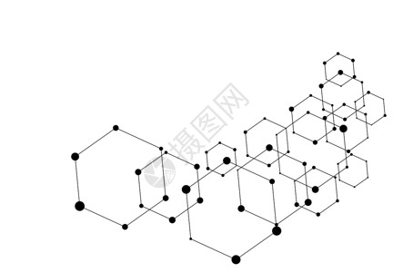 六边形连接点背景抽象分子壁纸插图节点科学化学原子数据全球网络商业多边形背景图片
