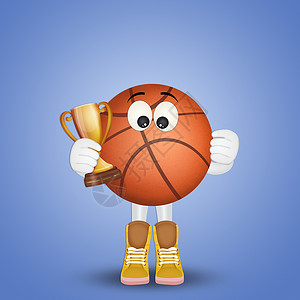 篮球球插图冠军闲暇杯子篮子优胜者勋章卡通片娱乐背景图片