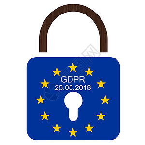 欧盟新的 欧盟一般数据保护条例法律安全商业挂锁旗帜隐私背景