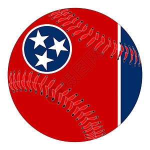 田纳西旗底球棒球插图白色团队运动圆形艺术品球赛团队游戏旗帜背景图片