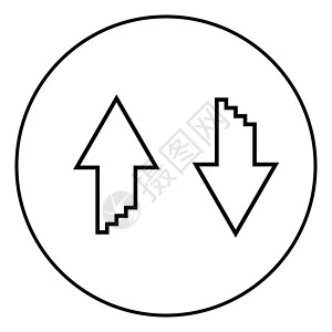 两个箭头与3d 效果上传和下载图标黑色矢量插图简单 imag用户指针网络代号导航互联网圆圈路标圆形背景图片