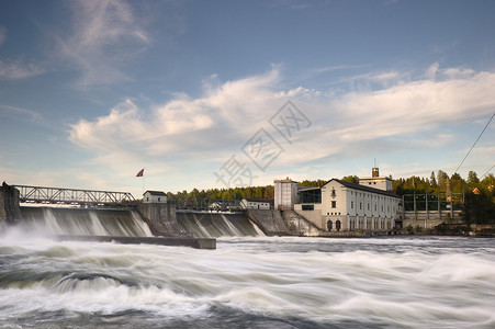 Rnsfos发电站水库建筑学洪水资源太阳流动引流水电水泥工业背景图片