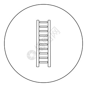 圆形或圆形的木制阶梯图标黑色乡村梯子楼梯家庭工具褐色圆圈国家背景图片