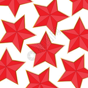 红色恒星模式角落白色绝缘背景数字插图背景图片