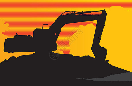 建筑工地挖掘机职业液压建造职场挖掘机械力量反铲承包商金属背景