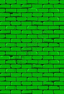 明亮的绿色砖墙背景风化建筑空白插图背景图片