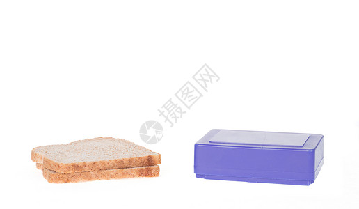 面包盒孤立的简单旧午餐盒午餐孩子面包午休健康塑料时间食物小吃粉色背景