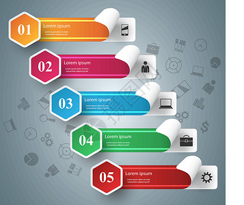 图表样式业务信息图表折纸样式矢量图标签技术创造力数字横幅丝带推介会电脑箭头小册子插画