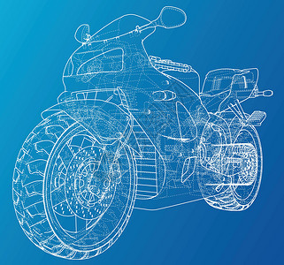 运动摩托车技术线框 矢量图 追踪图 3绘画发动机白色黑色金属头盔越野速度车辆驾驶设计图片