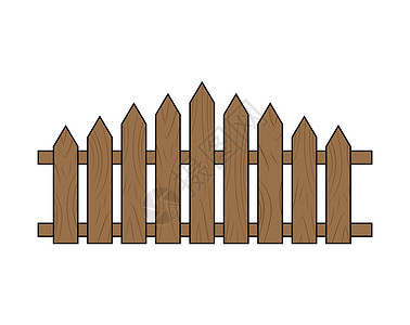 木冈松国家海洋公园木围栏 孤立在白色背景上的简单设计插画