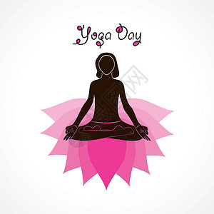 女子国际瑜伽达人插画瑜珈女士女孩训练活力健康标识文化冥想灵活性背景图片