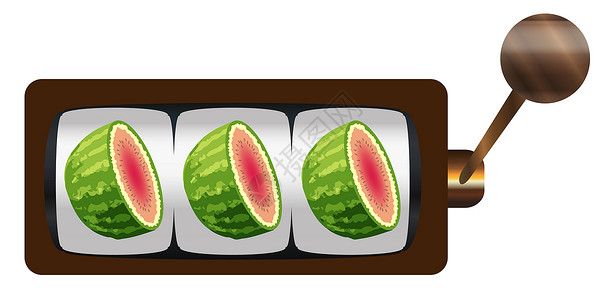 水果机 3 Melons或坎塔罗普优胜者失败者武装机器酒吧土匪艺术甜瓜艺术品背景