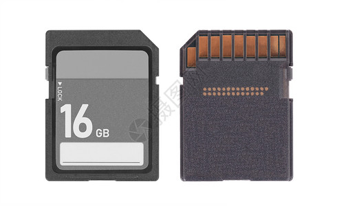 白色背景上孤立的记忆卡  16 Gigabyte店铺安全标准贮存芯片卡片国标灰色网络电脑背景图片