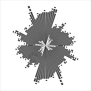 时钟波形素材白色背景上孤立的圆形声波效应俱乐部标识正方形波浪卡通片均衡器黑色圆圈活力波形设计图片