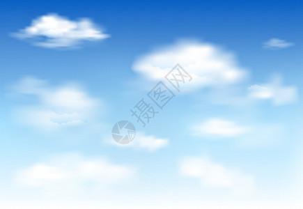 空域在清空的天空中 有高飘浮的云彩插画