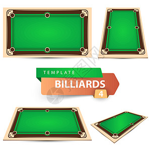 游戏标签Billiard游戏模板 四个项目插画