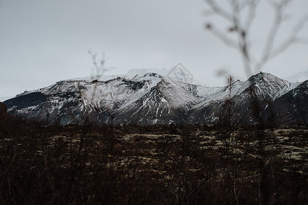 冰岛雪雪山背景图片