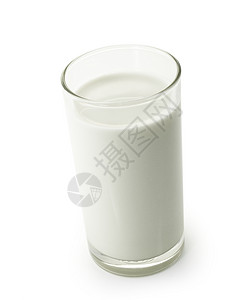 一杯牛奶玻璃养分反射产品白色背景图片