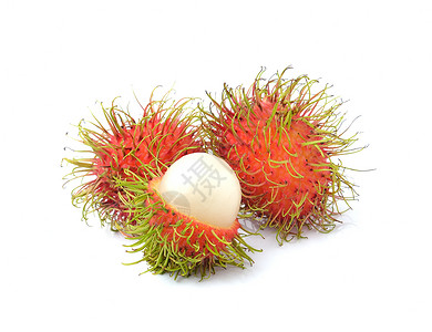 在白色背景上绝缘的美味甜美果实皮肤头发食物水果红色营养甜点市场热带背景图片