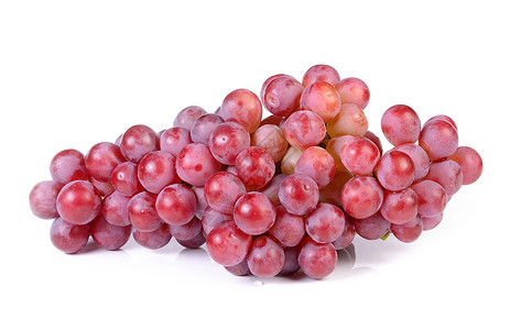 白背景上孤立的葡萄数绿色红色酒厂维生素果汁水果收成健康紫色浆果背景图片