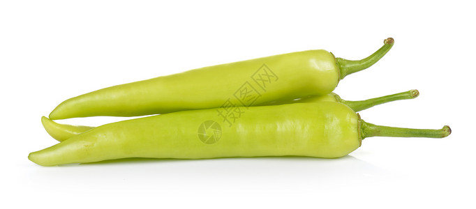 白背景隔离的绿胡椒辣椒食物红色白色燃烧绿色烹饪蔬菜背景图片